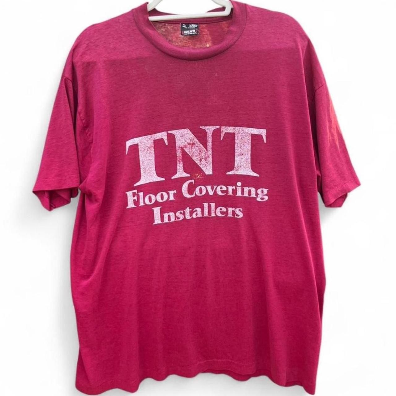 Vintage Best Tnt Floor Covering Installers Tee  Black  Xl I Workwear Retro